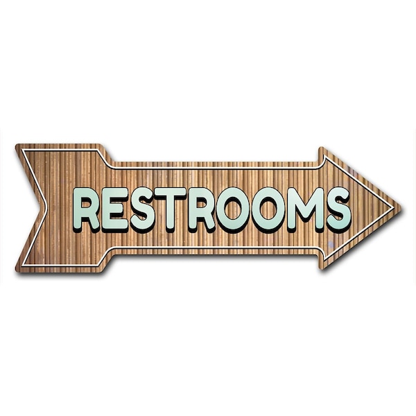 Restrooms Arrow Decal Funny Home Decor 36in Wide